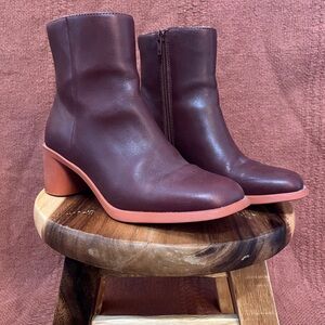Camper MEDA Heeled Boots - Size 7 - Burgundy